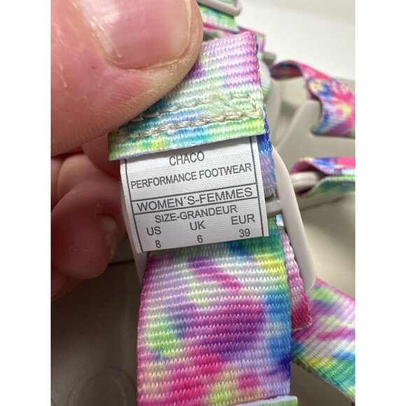Chaco Womens Z/Cloud Tie-Dye Adjustable Sandals With Buckle Strap Size 8 - Picture 8 of 12